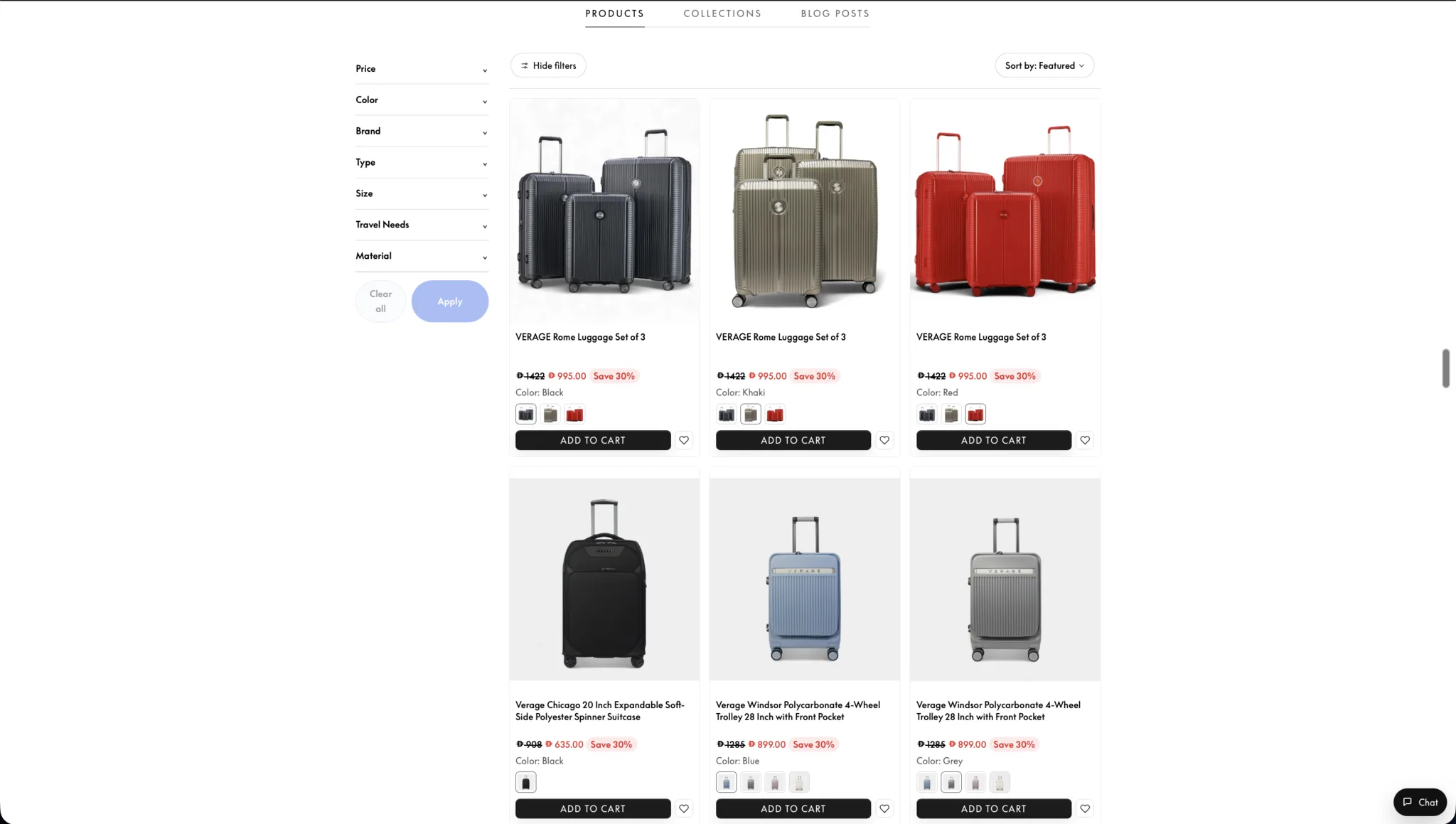 Catalog filters and products